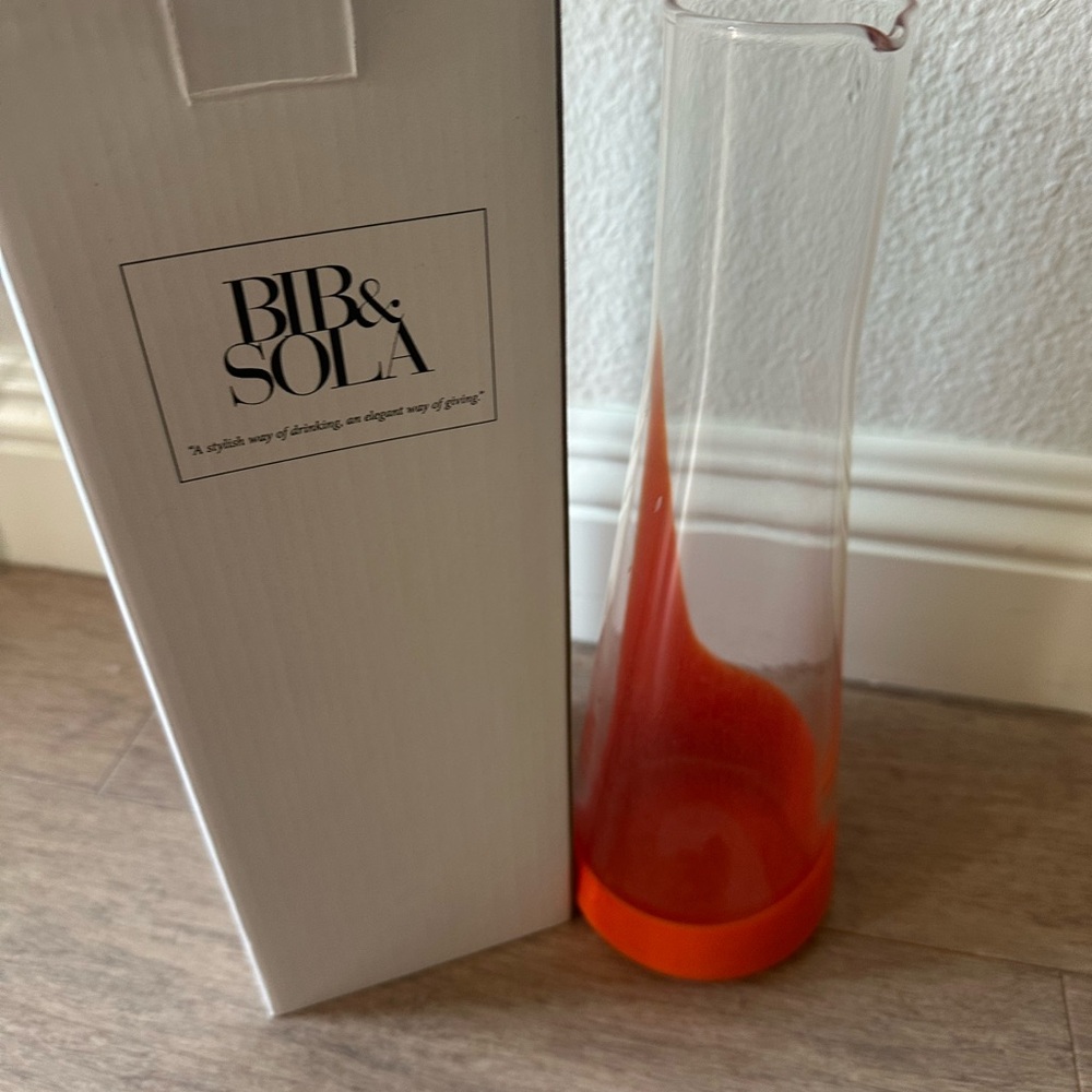 Bib & Sola Marta Collection Glass Orange Carafe